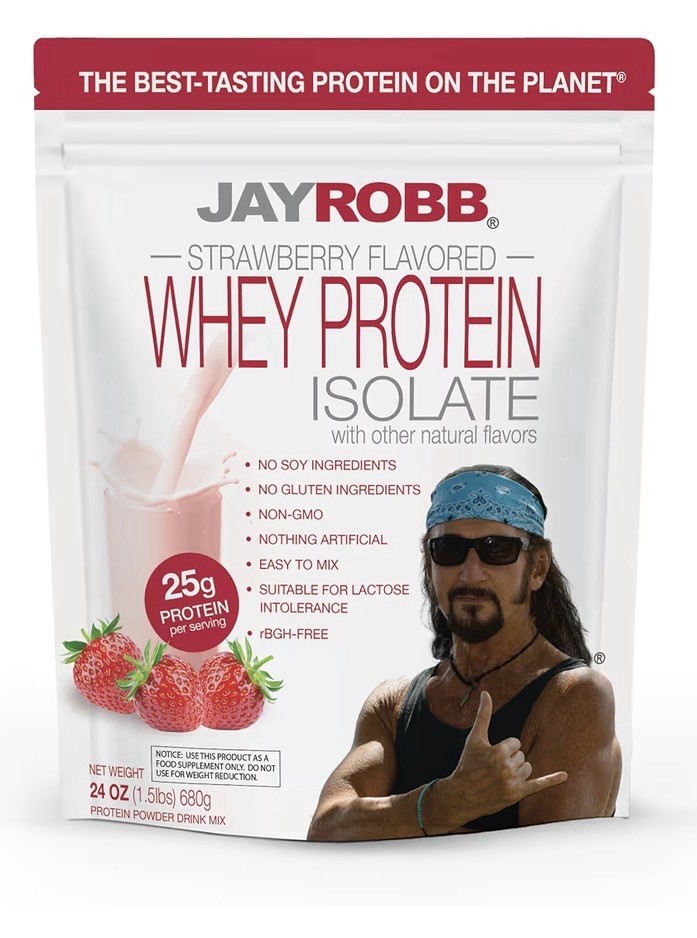 JAYROBB Whey Protein Isolate Strawberry Flavored 1.5 Pound
