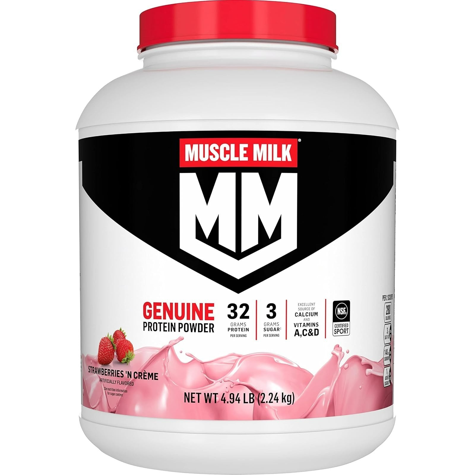 Muscle Milk Protein Powder Vanilla 1.93lb 32g Protein NSF Certified