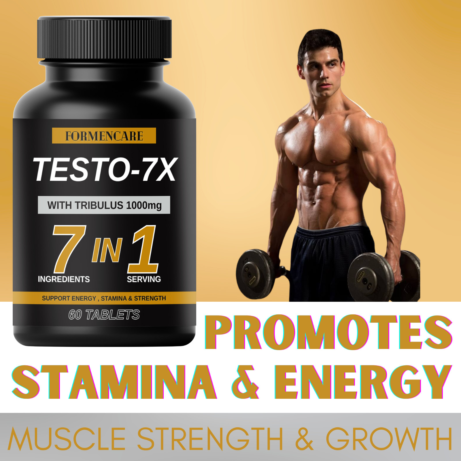 NEW . 60 Powerful Capsules . Works In 10 Minutes. Herbal Supplement for Men