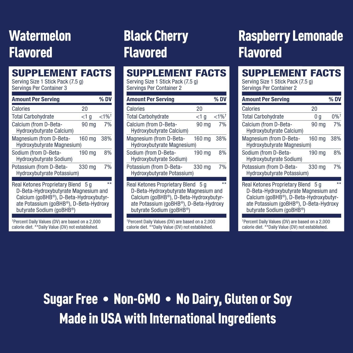 Real Ketones BHB Exogenous Ketones Drink Mix Packets Keto Electrolytes Powder Pa