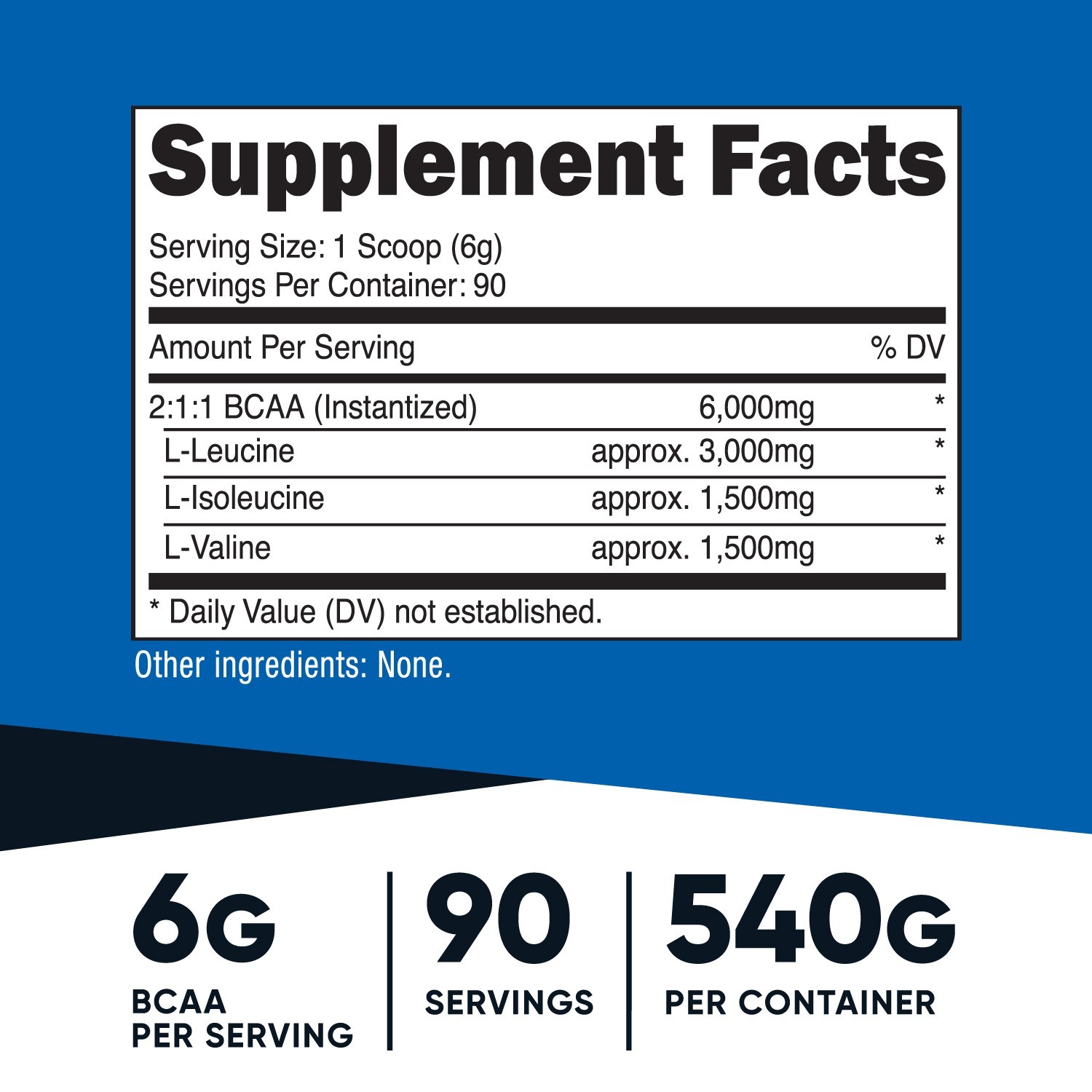 Nutricost BCAA Powder 90 Servings (3 Pack) – Unflavored – 6000mg Per Serv