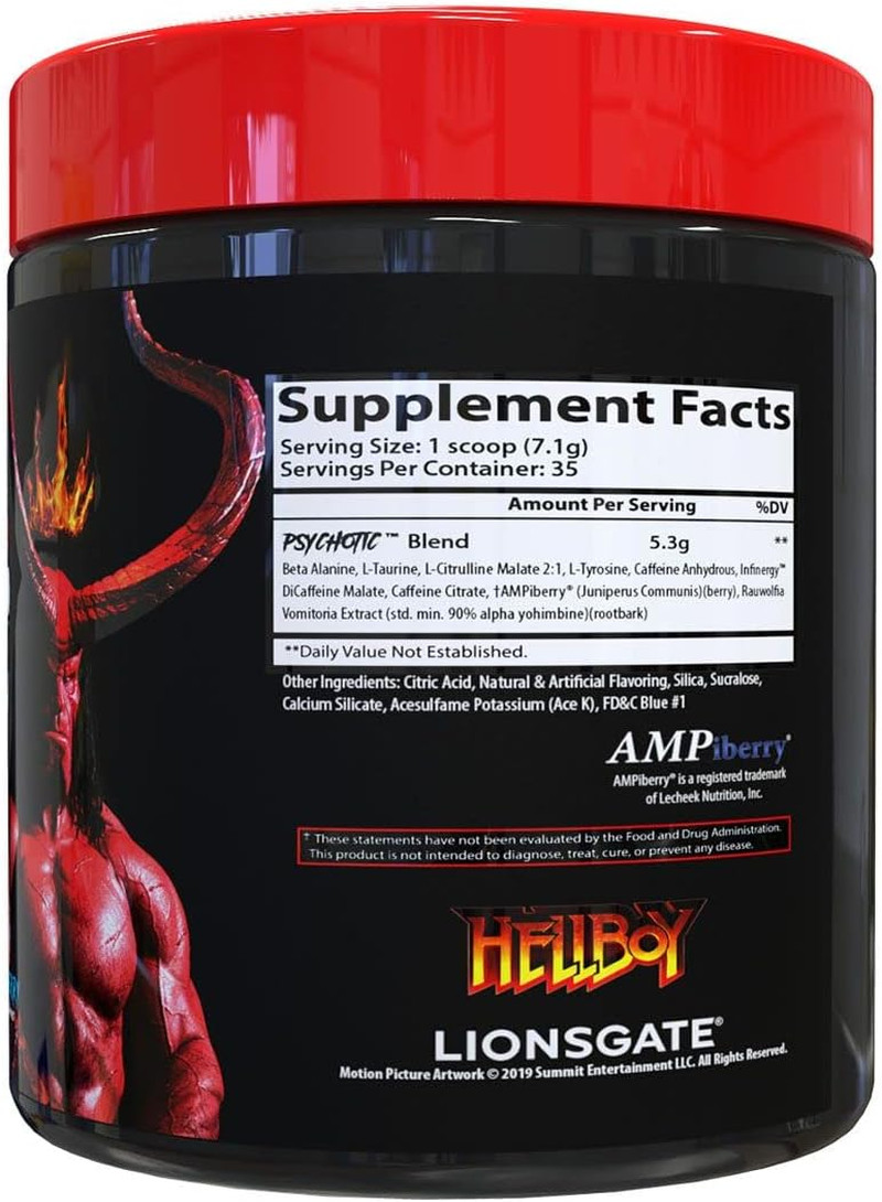 Hellboy Edition, High Stimulant Pre Workout Powder and NO Booster with Beta Alan