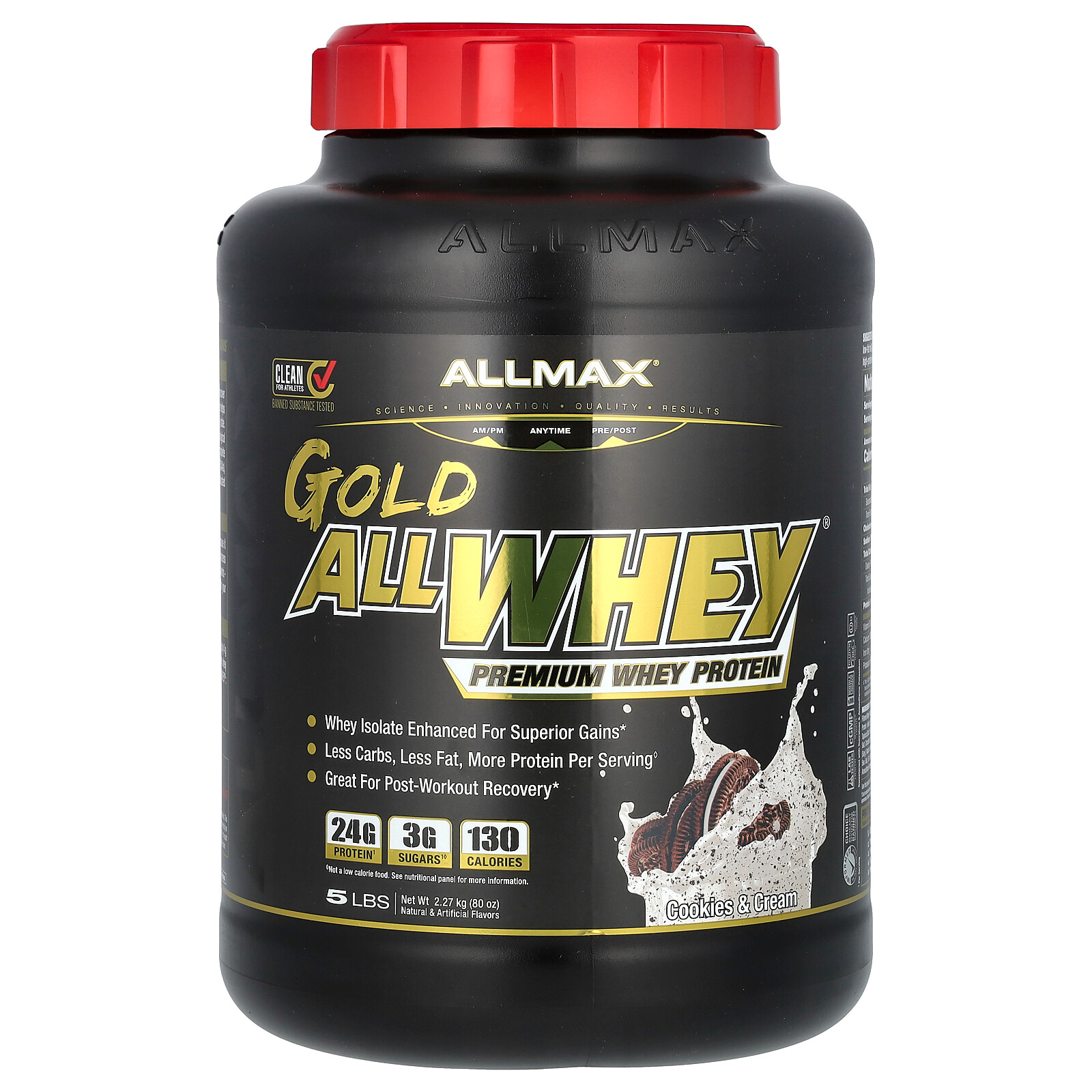 Gold AllWhey, Premium Whey Protein, Cookies & Cream, 5 lbs (2.27 kg)