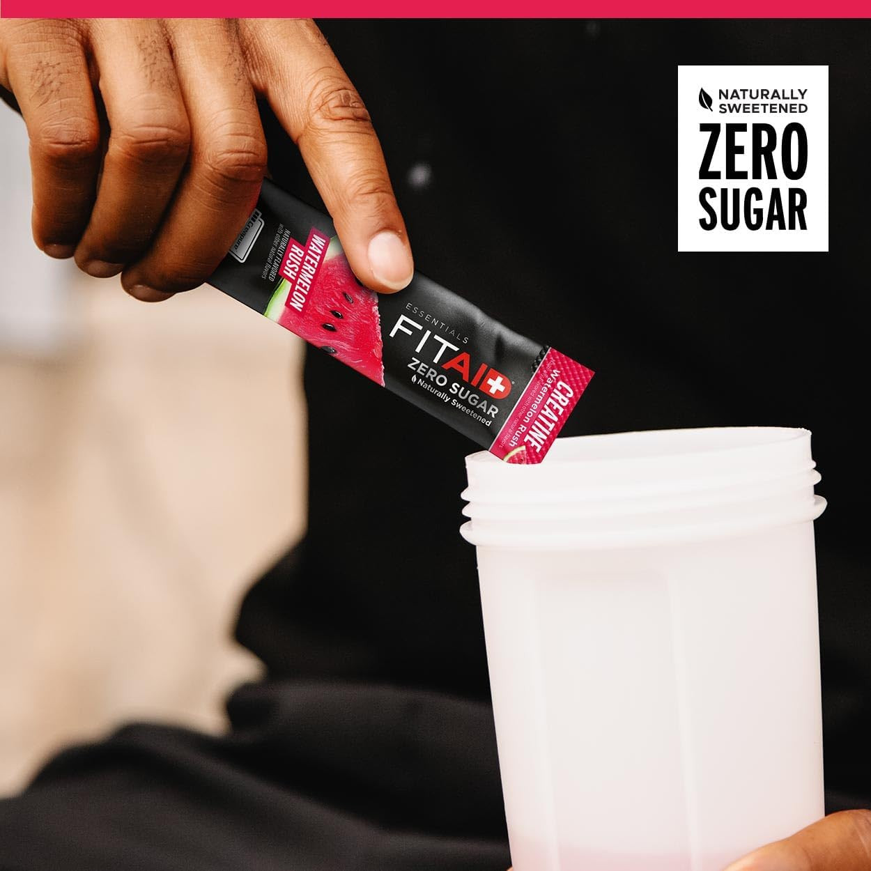 FITAID Creatine Powder, Watermelon Rush, 14 Packets, 14 Servings