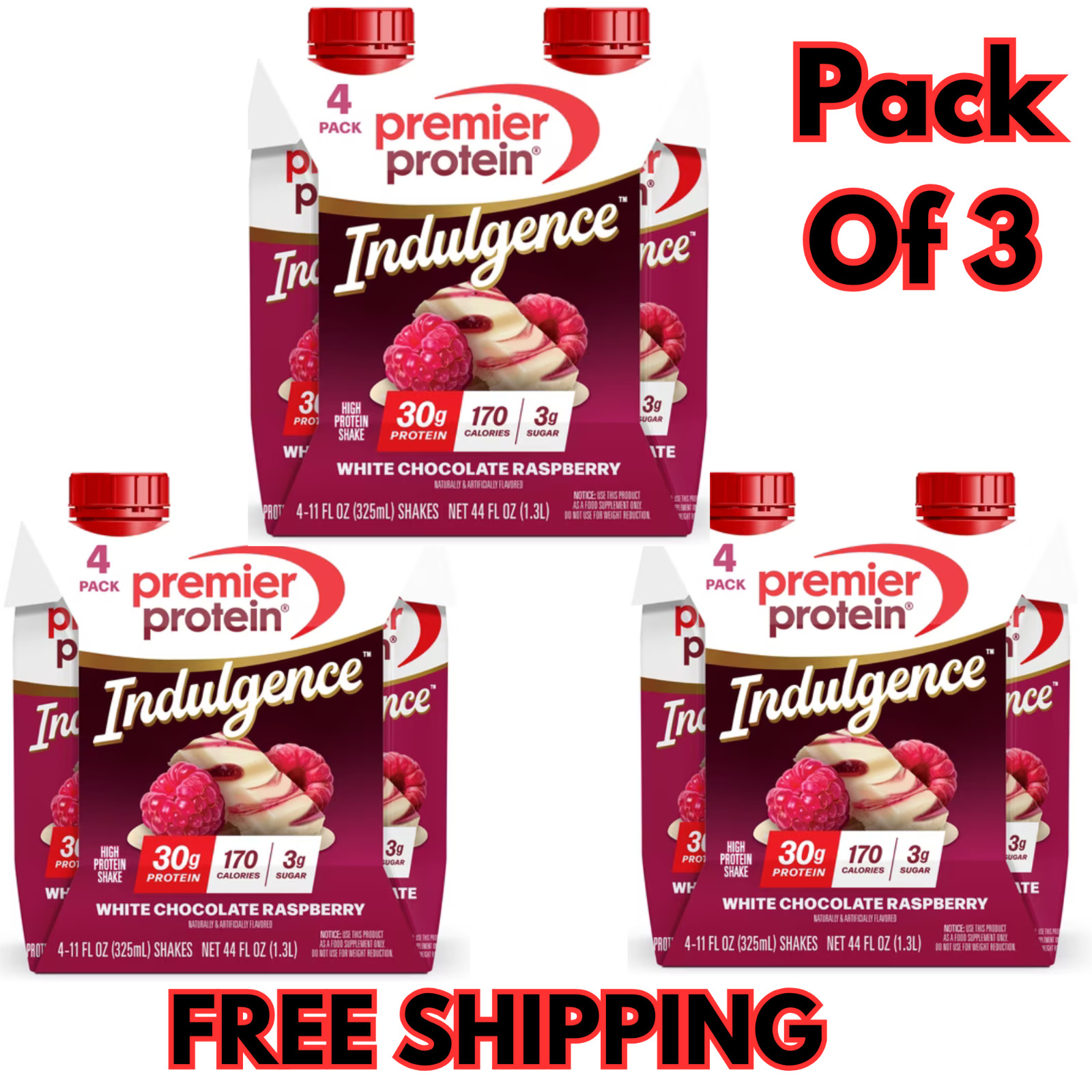 Premier Protein Indulgence Protein Shake, White Chocolate Raspberry, 12 Ct