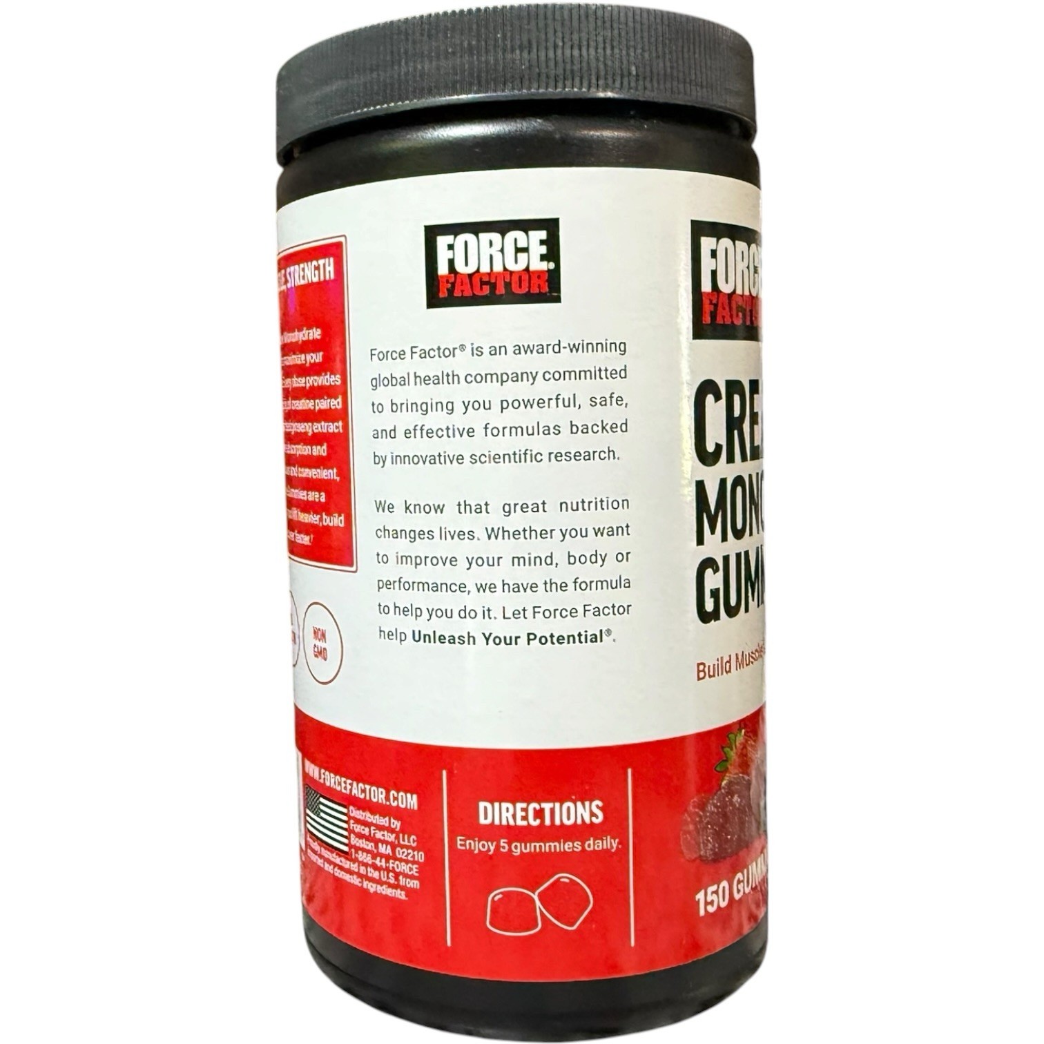 Force Factor Creatine Gummies 150gummy Creatine Monohydrate Muscle Gain 5g Dose