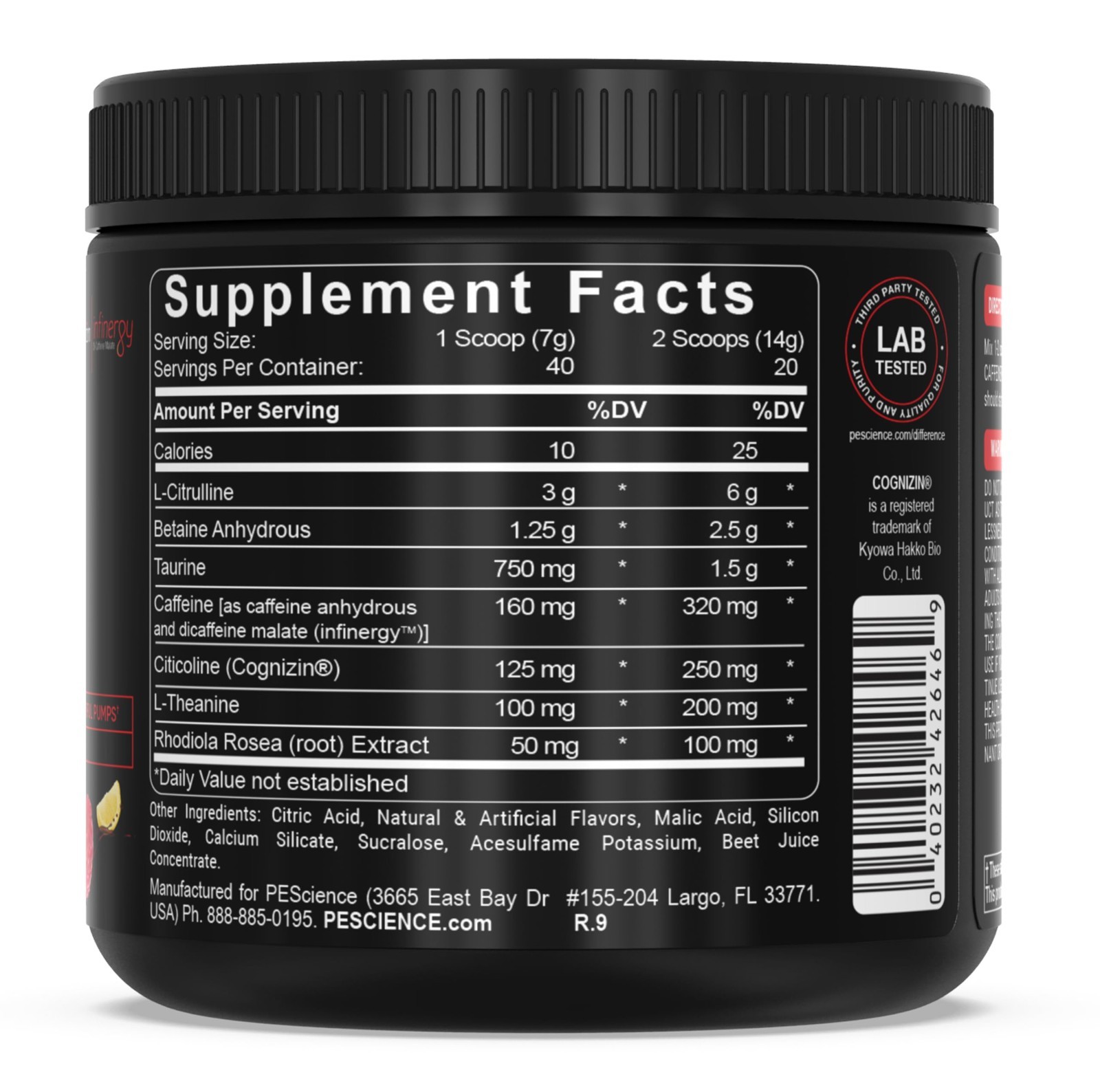 Raspberry Lemonade Pre-Workout Powder – 40 Scoops | Nitric Oxide Booster, Energy