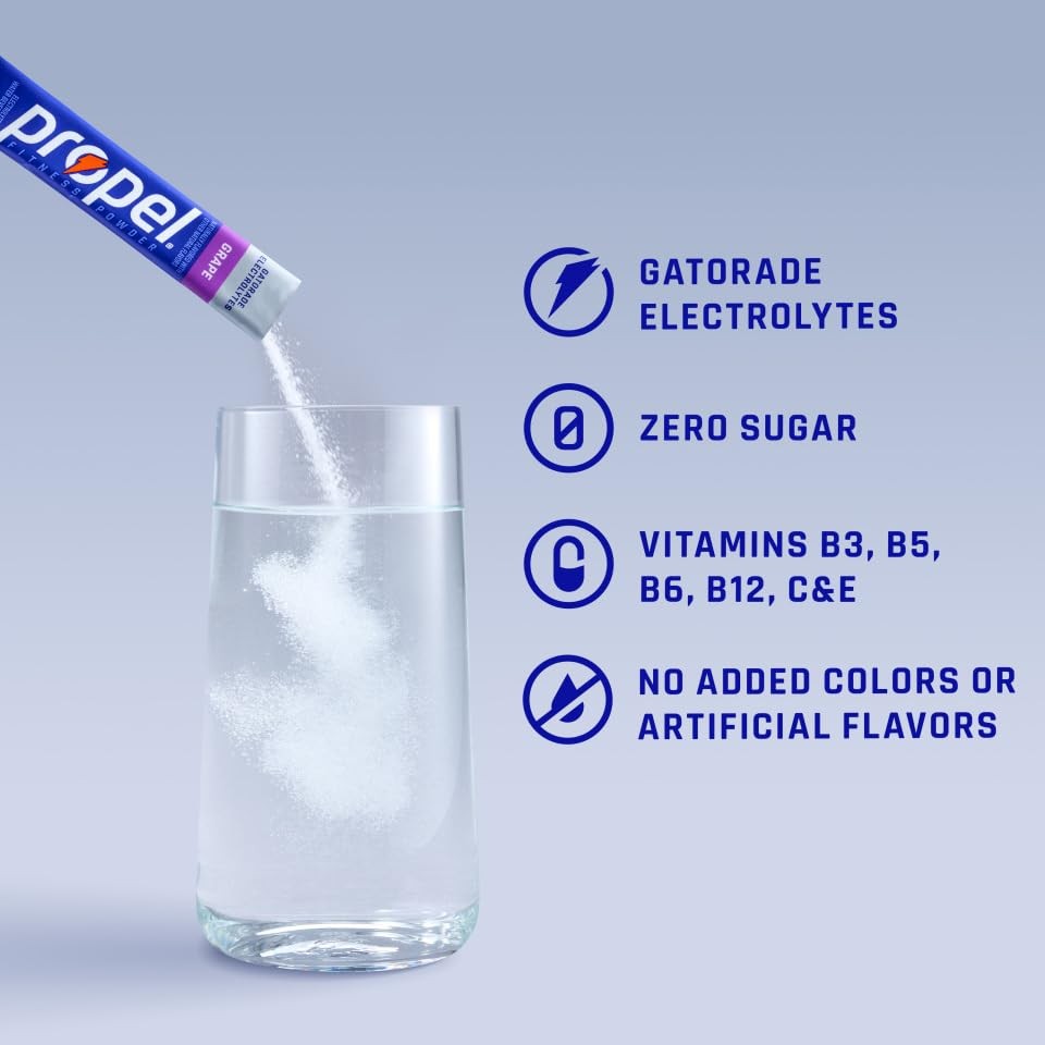Propel Water Powder Black Cherry Drink Mix 32 Packets Electrolyte Hydration