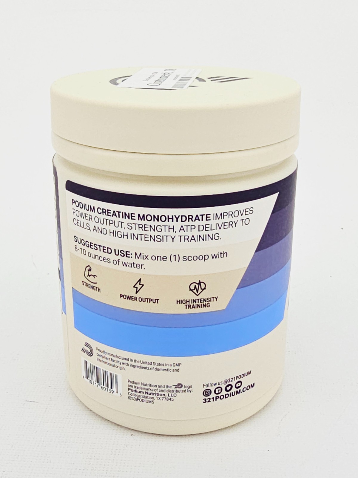 Podium Creatine Monohydrate Powder Unflavored 40 Servs BB 05/26