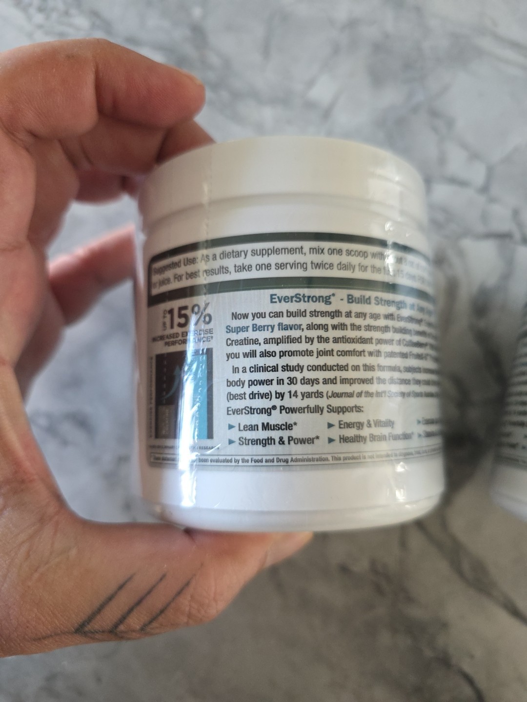 2 Pack EverStrong – Muscle Mass Creapure Creatine 210 Grams Each EXPIRED SEALED