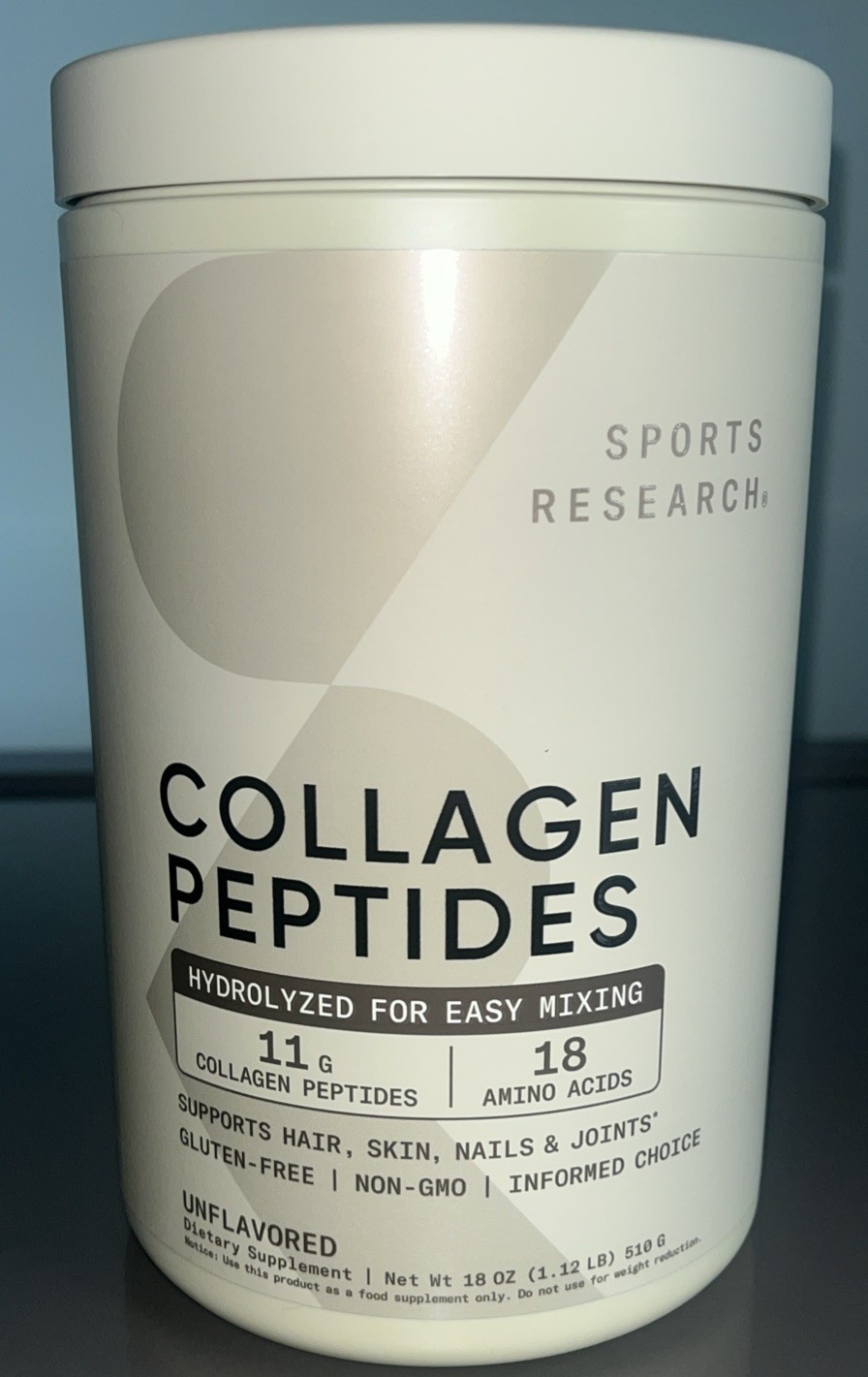 SPORTS RESEARCH HYDROLYZED COLLAGEN PEPTIDES GLUTEN FREE 18 OZ 1.12 LB 510 GRAMS