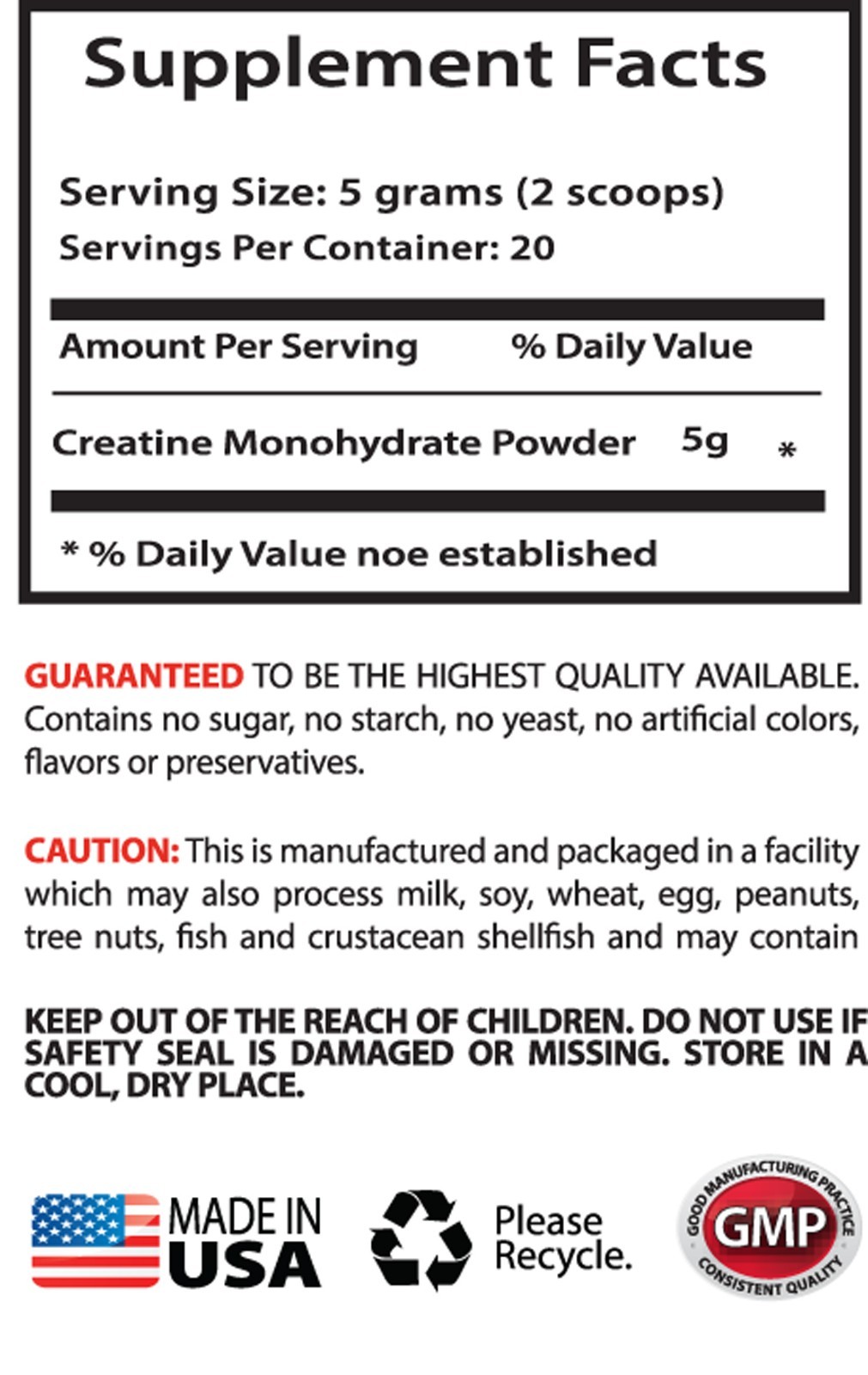 Sport Mix Drink – Creatine Monohydrate Powder 100g – Enhanced Muscle Energy 3B