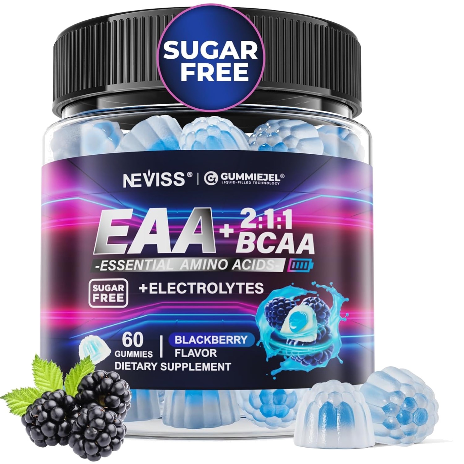 NEVISS Essential Amino Acids EAA BCAA Electrolyte Gummies