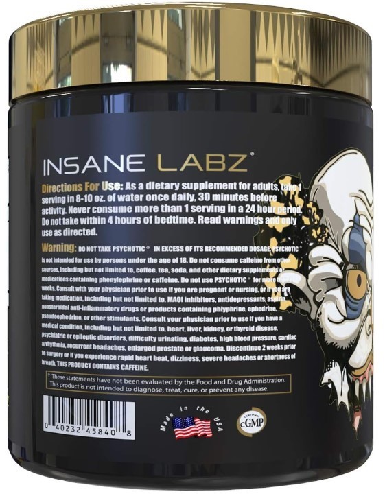Psychotic Pre Workout Blue Punch 35 Servings Extreme Energy
