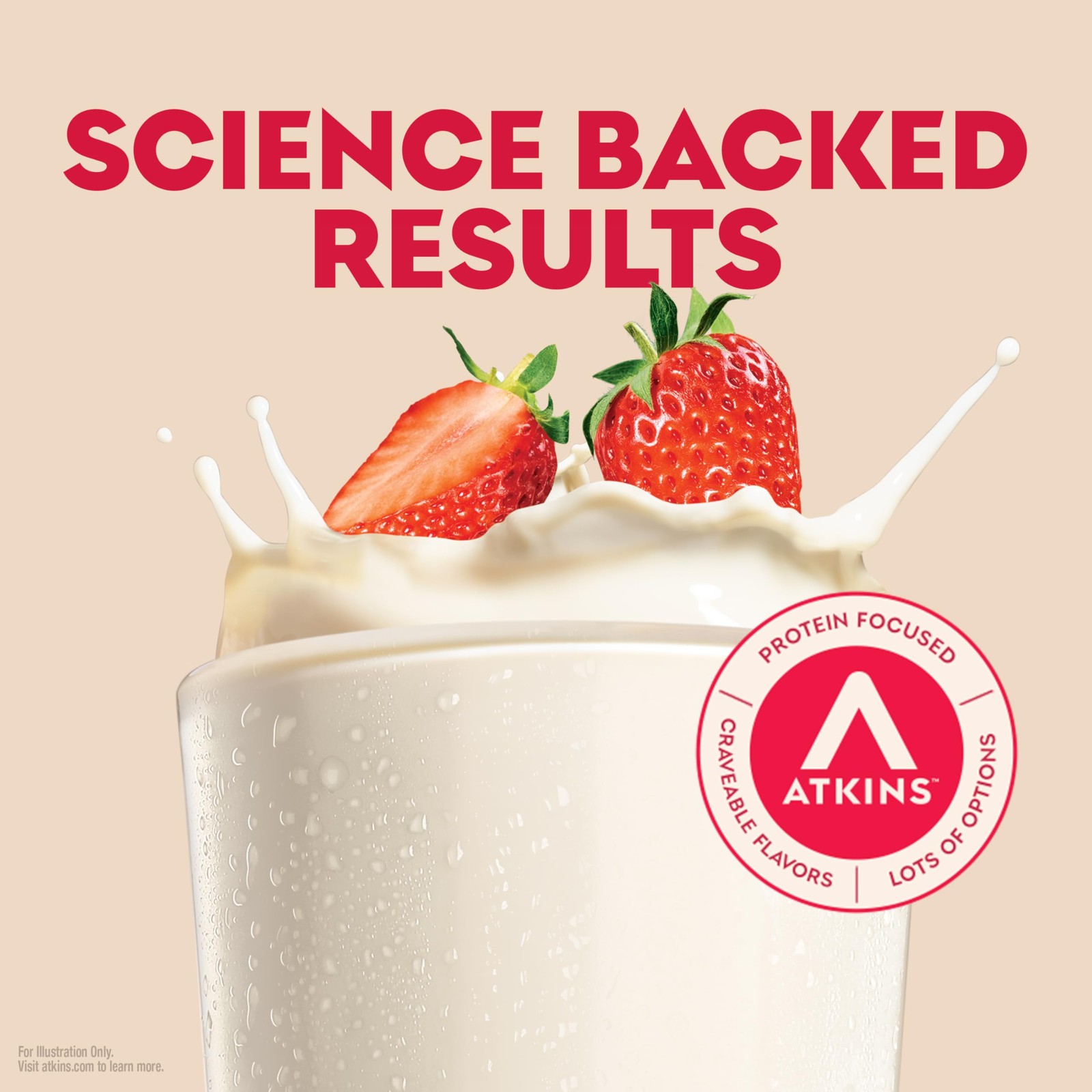 Atkins Strawberry Flavored High Protein Shake, 12 Count 11 Fl Oz (Pack of 12)