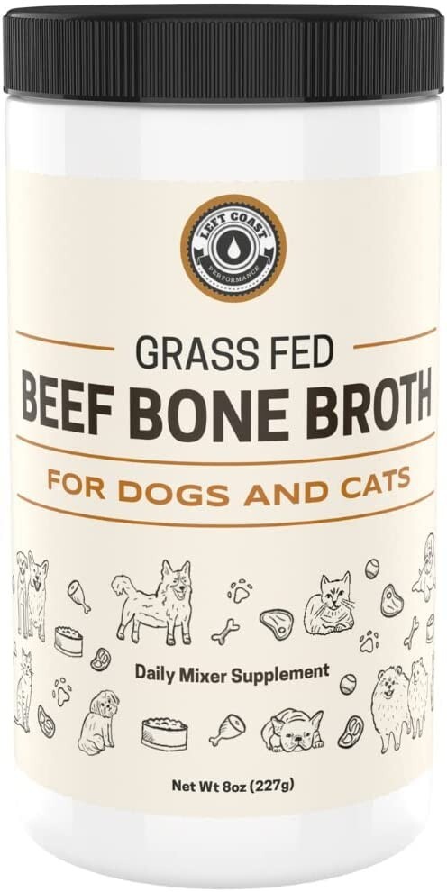 Left Coast Beef Bone Broth Powder for Dogs and Cats | Grass-fed Bone Broth, 8oz
