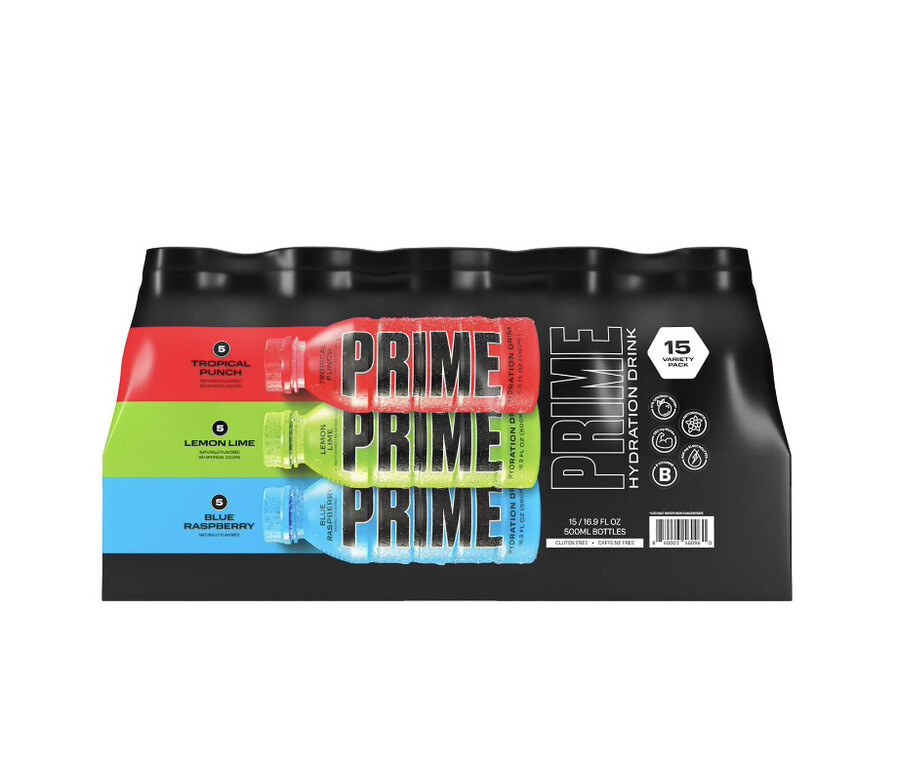 Prime Hydration Drink Variety Pack (16.9 fl. oz., 15 pk.) LOGAN PAUL X KSI