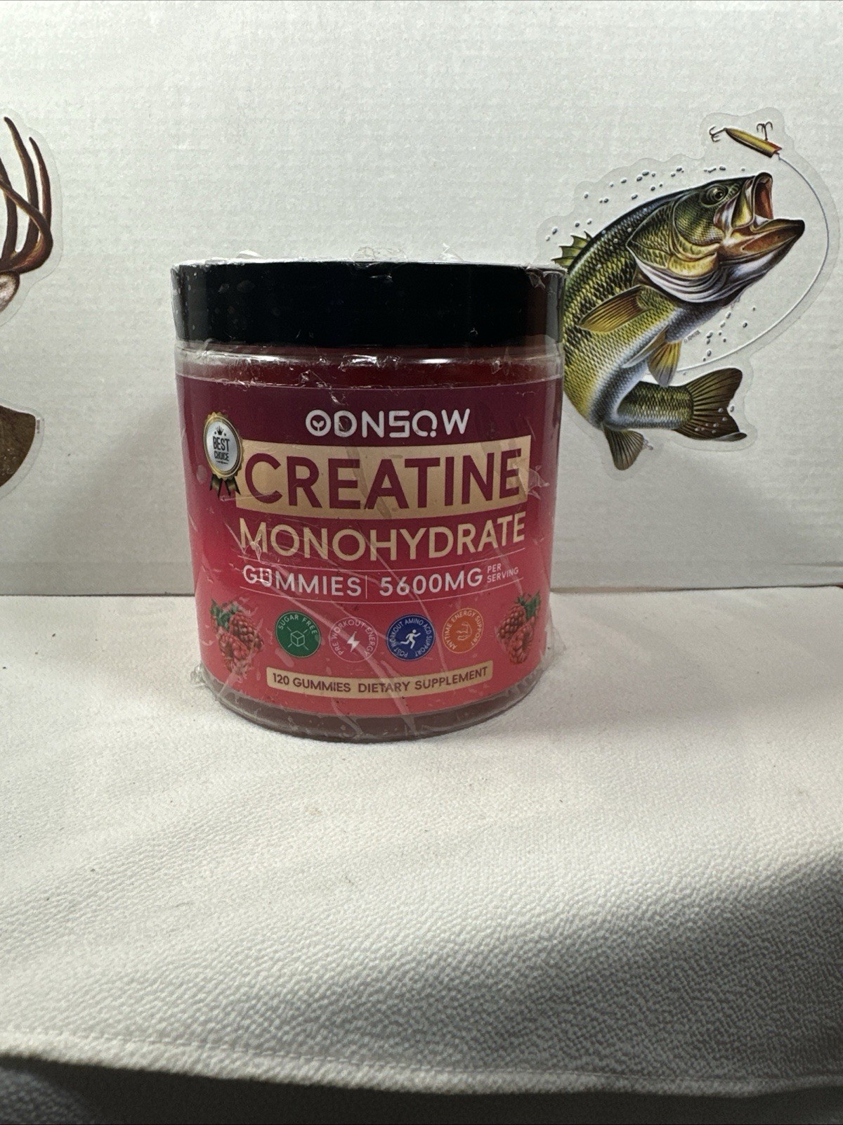 Creatine Monohydrate 120 Gummies Strawberry 5600mg Per Serving Vegan-Sugar Free