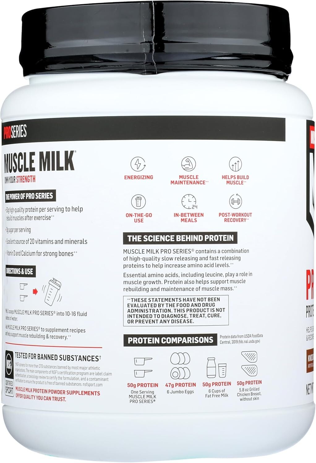 Knockout Chocolate Protein Powder – 2lb Muscle Milk Pro Series 50 for Energy
