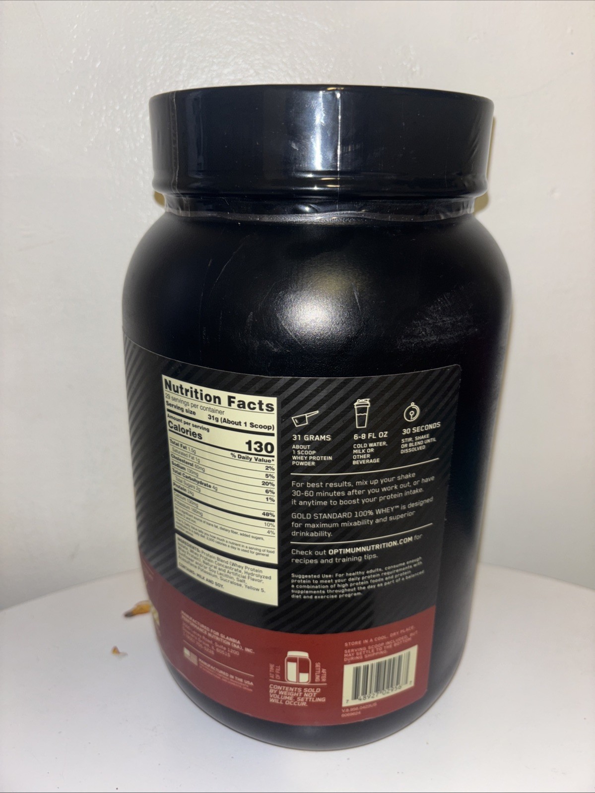 NEW Optimum Nutrition Gold Standard 100% Whey Protein Banana Cream 2 lb EX02/26