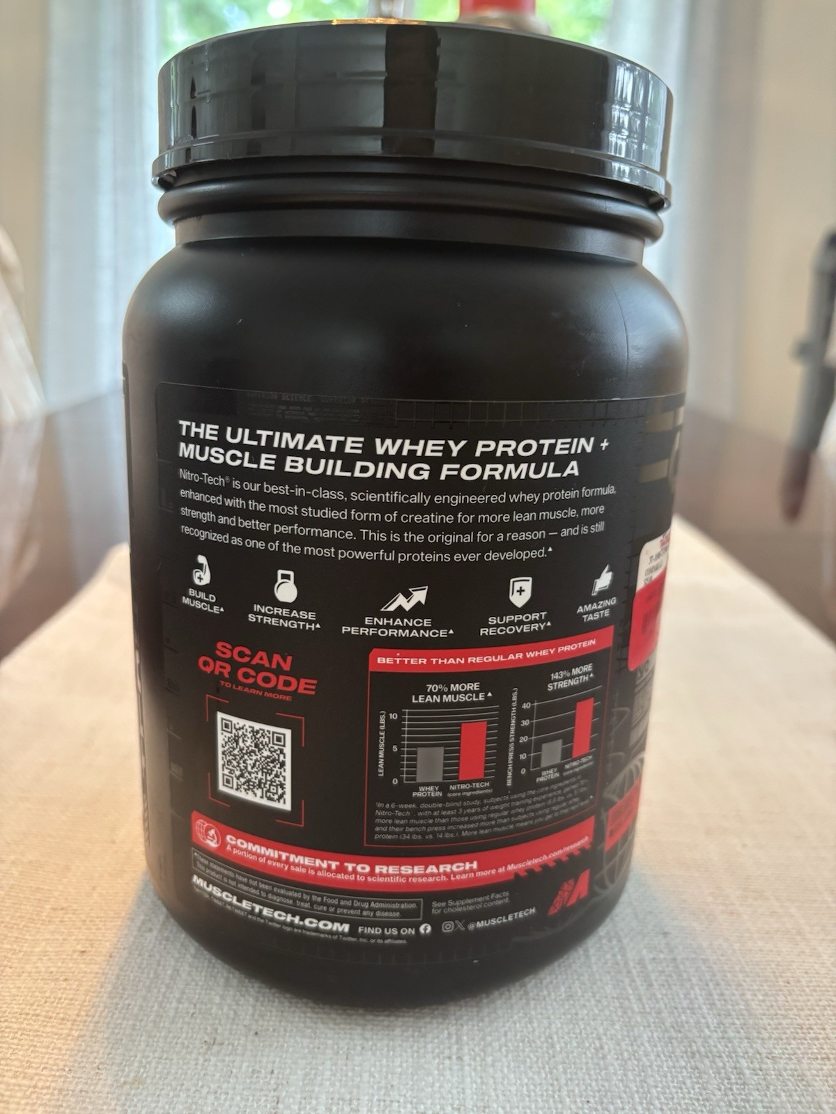 MuscleTech Nitro Tech Whey Protein and Weight Loss French Bean Vanilla 1.5 LB