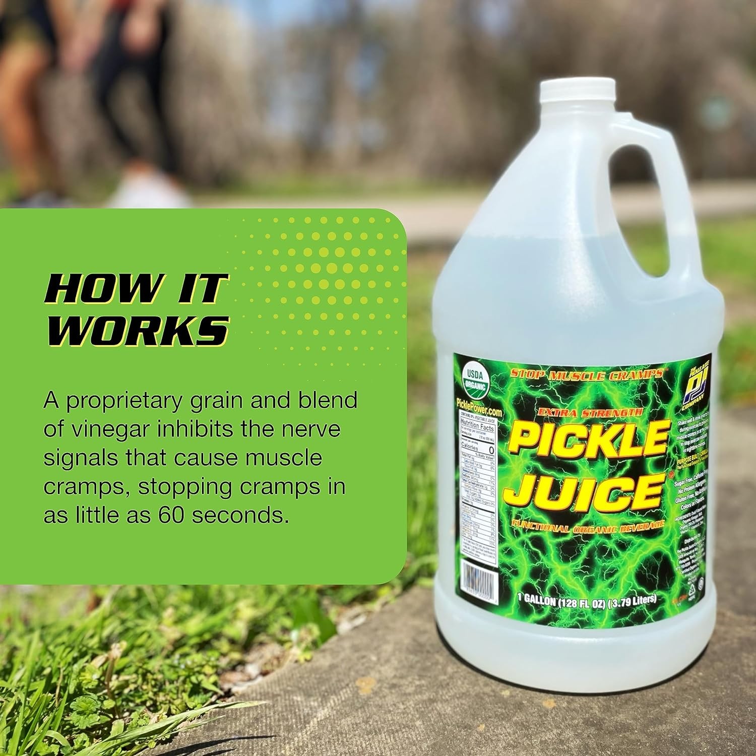 Pickle Juice Sports Drink, 1 Gallon, Extra Strength – 128 Fl Oz (Pack of 1)