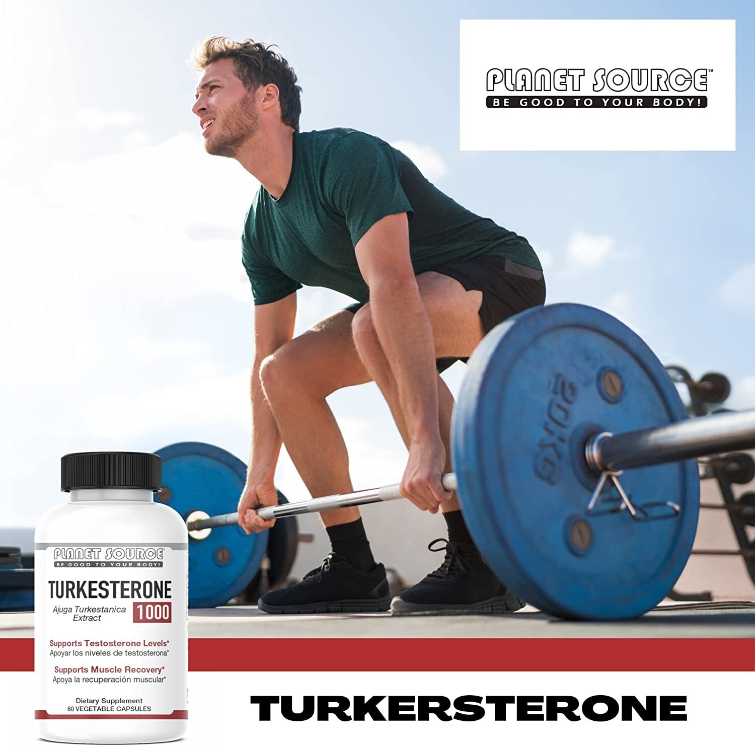 Planet Source Turkesterone 10% Extract Ajuga Turkestasnica 1000 mgs 60 capsules