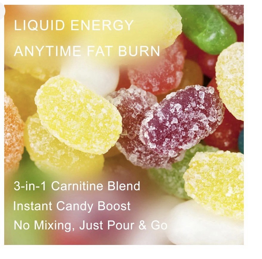 L-Carnitine Liquid 3000mg Sour Gummy Worm – Energy & Metabolism Support 16oz