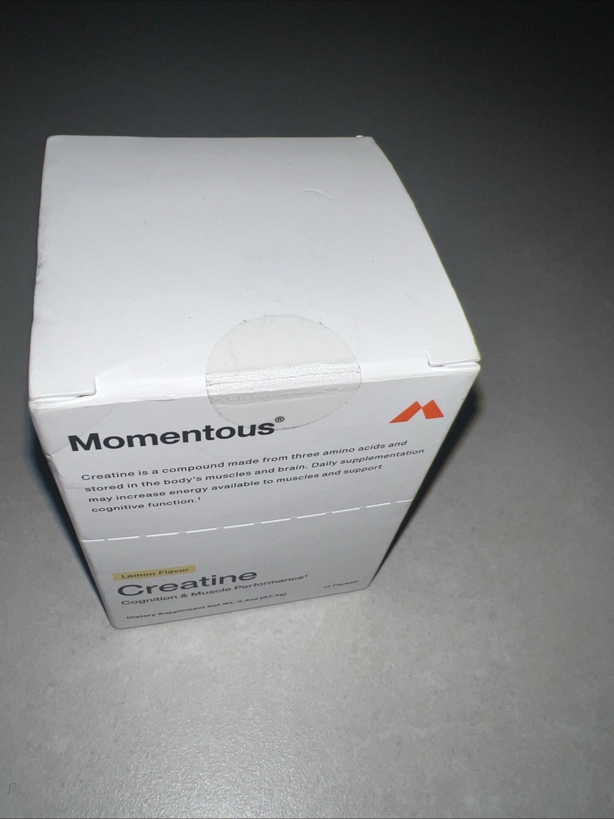 Brand New Factory Sealed Momentous Creatine 15 Packets, Cognitive Muscle Support