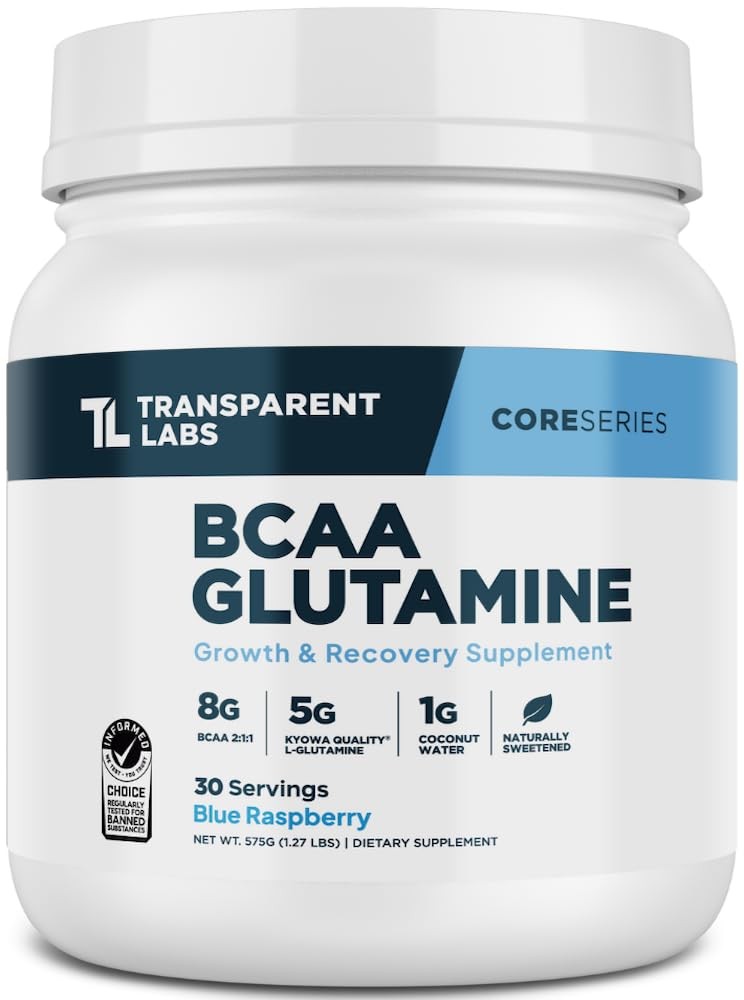 Transparent Labs BCAA Glutamine 8000 Mg of BCAA Powder with L Glutamine for …