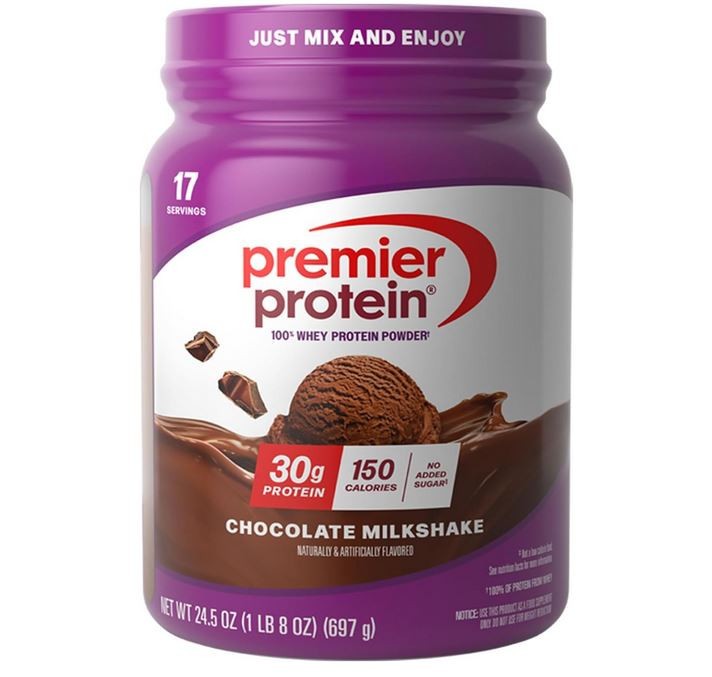 Premier Protein Powder, Chocolate Milkshake 30g Protein 24.5 oz (17 Servings)