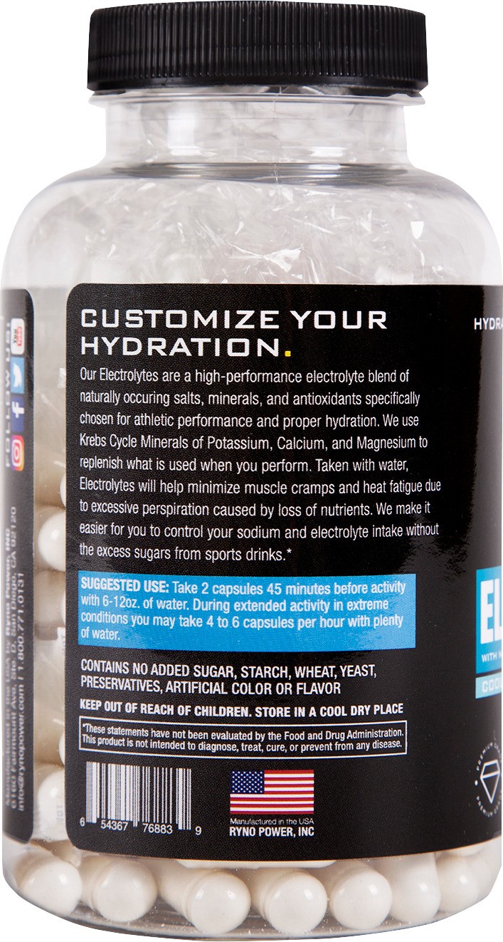 Ryno Power Electrolytes Capsules 100ct ELE883