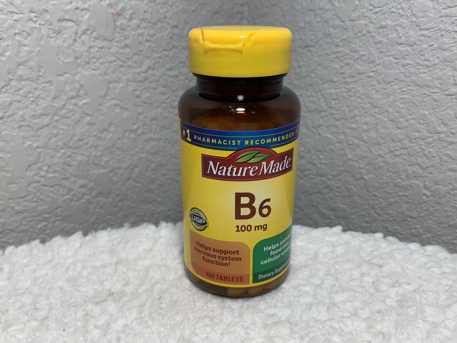 (2-Pack) Nature Made Vitamin B6 100mg Support Nervous System 100Ct Tablets