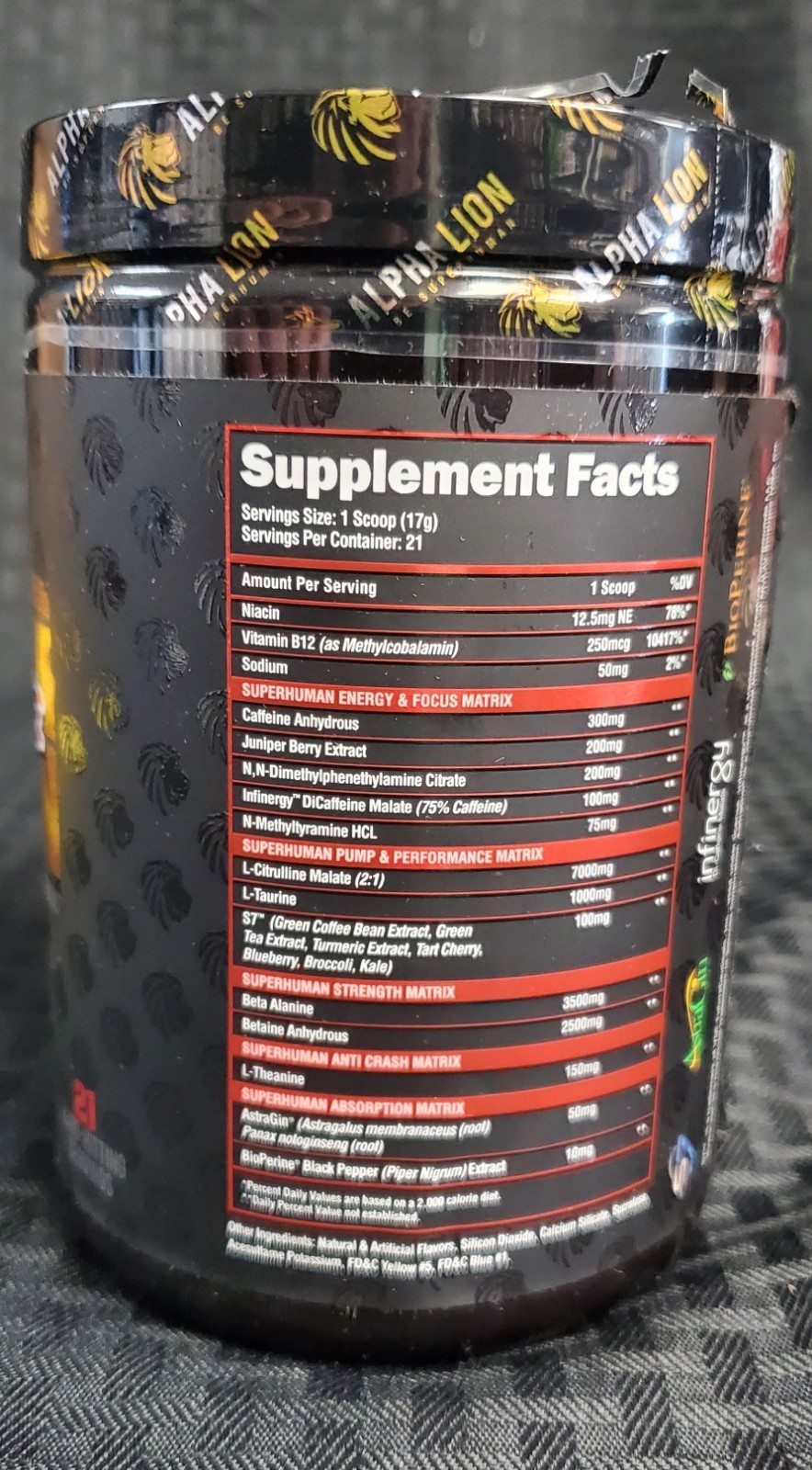 ALPHA LION SUPERHUMAN SUPREME HULK JUICE HIGH STIM PREWORKOUT LASER FOCUS