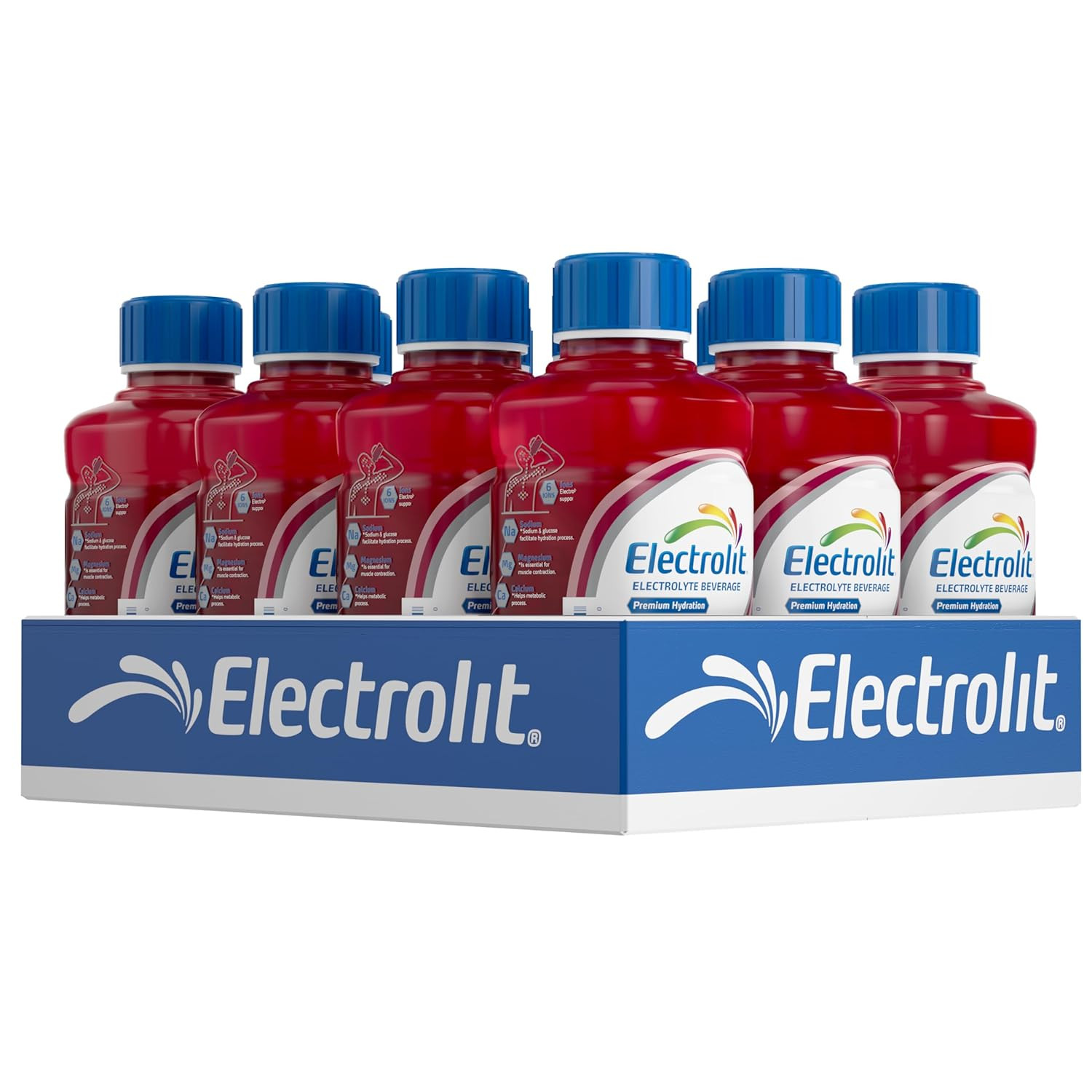 Electrolit, Electrolyte Beverage, Fruit Punch, 21 Fl Oz Bottle (Pack of 12)