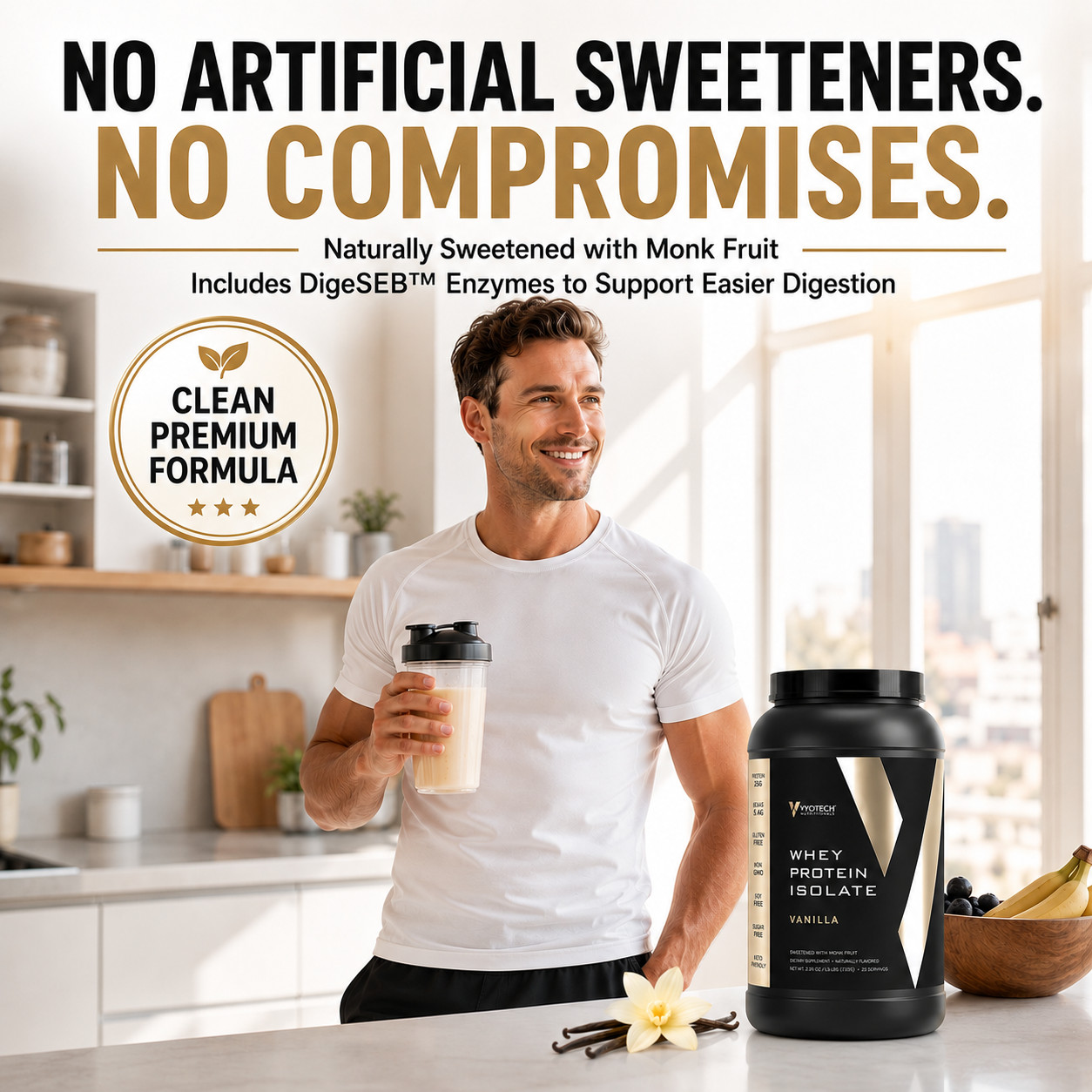 Whey Protein Isolate Vanilla Zero Carb Sugar Free Protein Powder 2 Pack