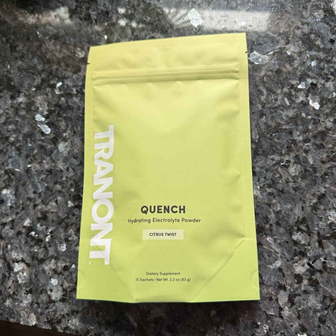 TRÄNONT Quench Electrolyte Hydration Powder Citrus Twist 15 Sachets Sugar Free