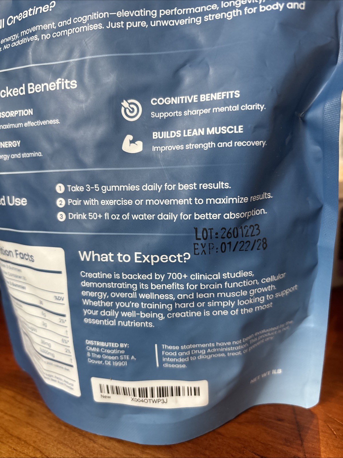 OMNI Creatine Monohydrate Gummies Watermelon 30 Gummies