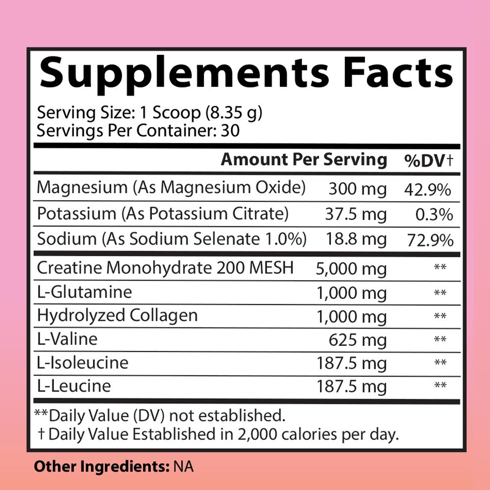 Better Booty BBL Powder Creatine for Women Glute Builder w Collagen BCAA’s Drink