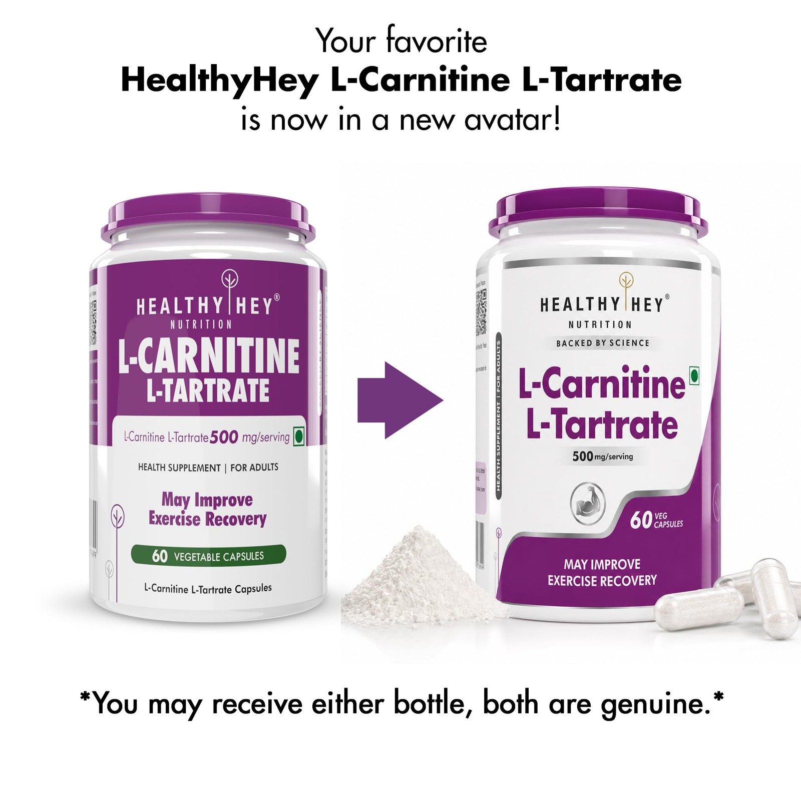 HealthyHey L Carnitine L Tartrate Fat Metabolism Capsules