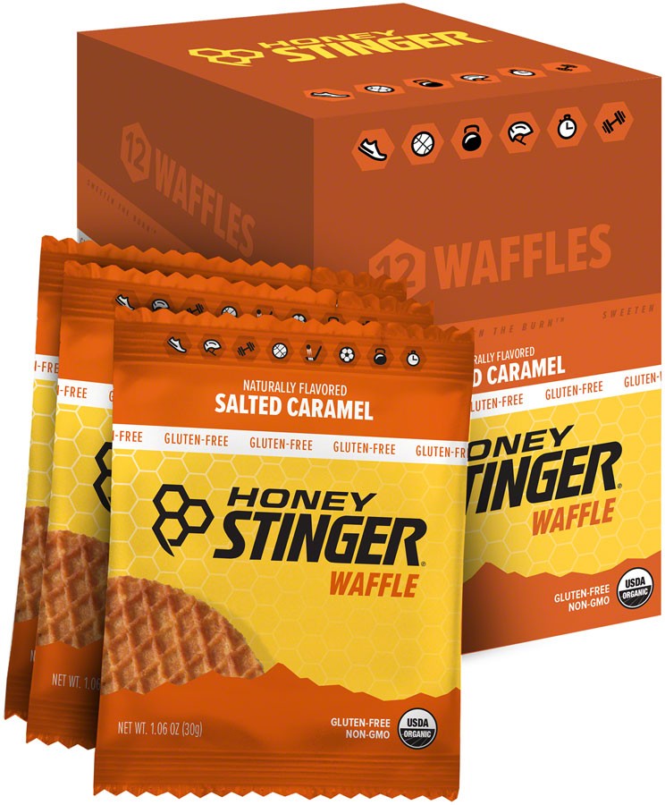 Pack of 2 Honey Stinger Gluten Free Organic Waffle – Salted Caramel, Box of 12