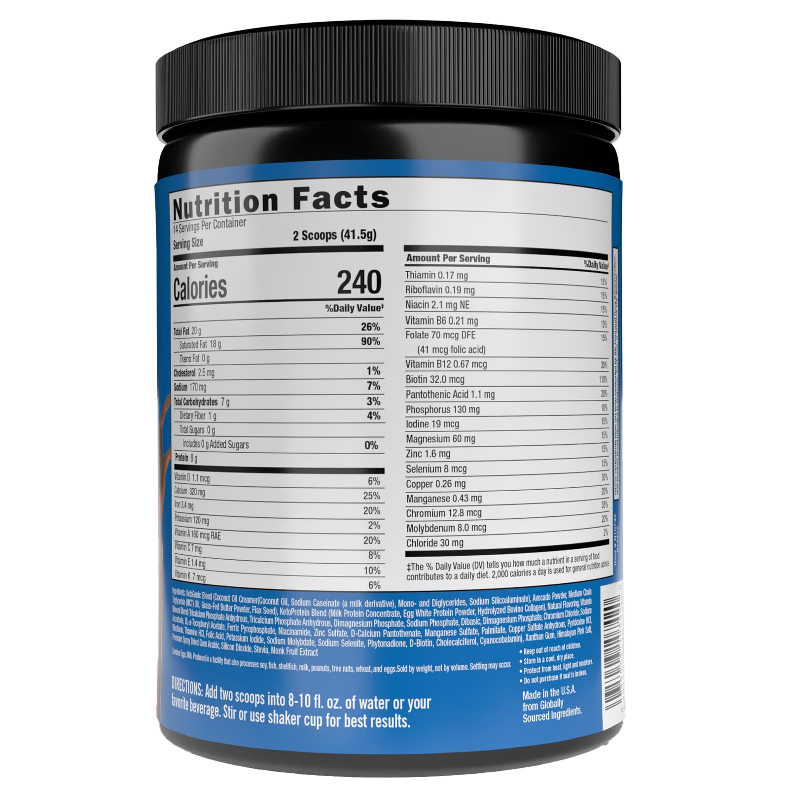 Keto Science Keto Shake Powder – Chocolate Meal Replacement with MCT Oil, Col…