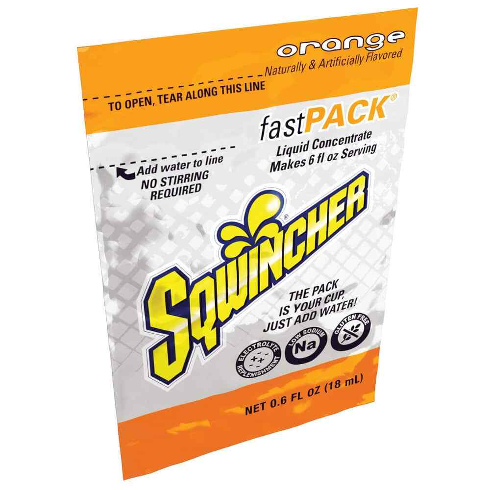 50 Count Sqwincher FastPack Orange Activity Drink Liquid Concentrate Packets