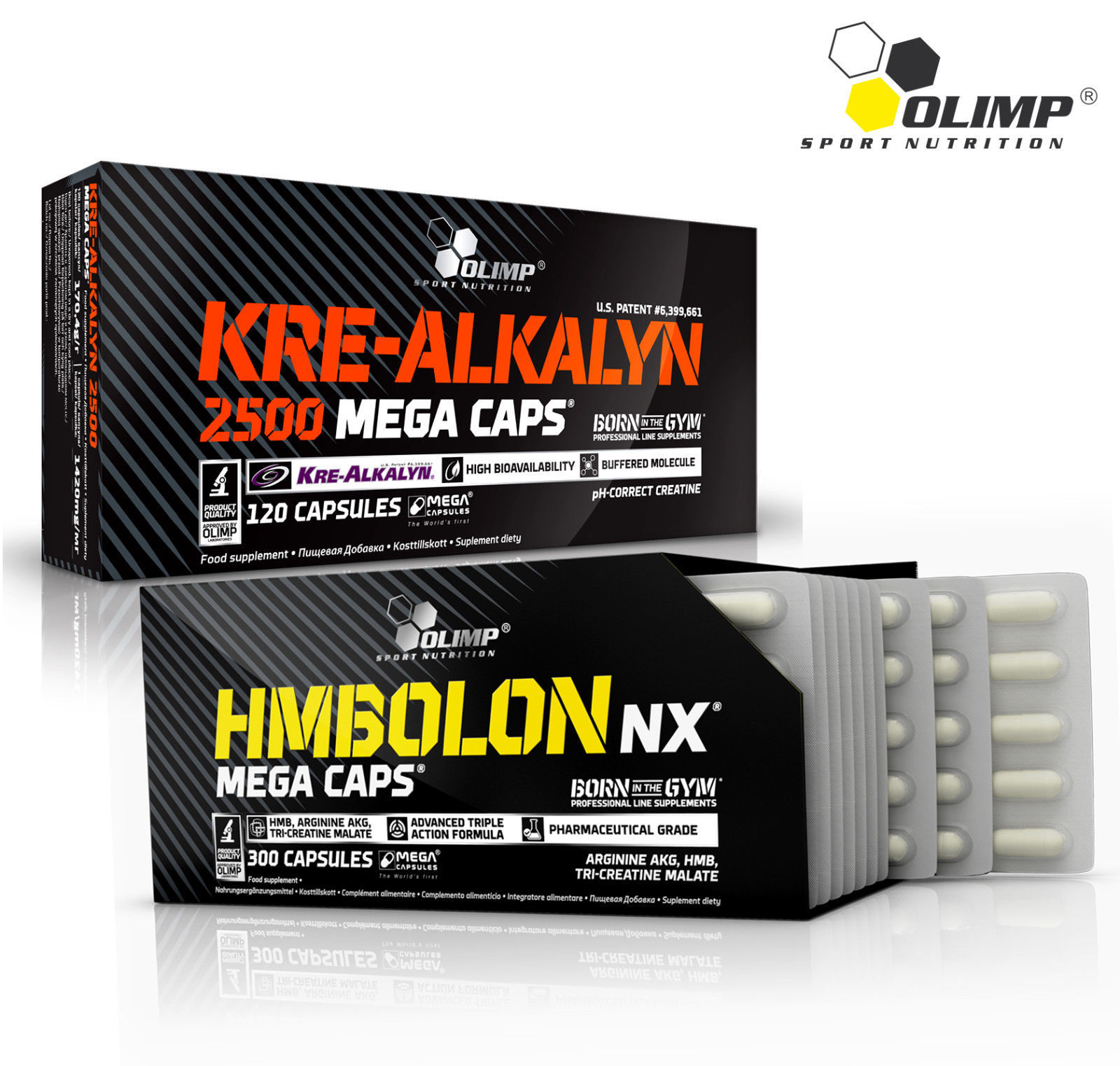 Kre-Alkalyn + HMBOLON 60-180 Caps. Creatine HMB Anticatabolic Muscle Growth