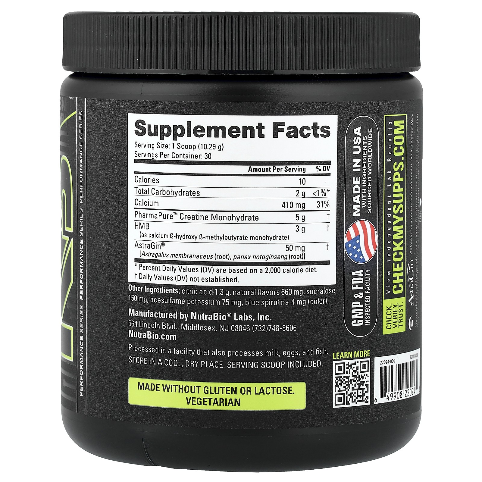Creatine + HMB, Blue Razz, 10.89 oz (308 g)
