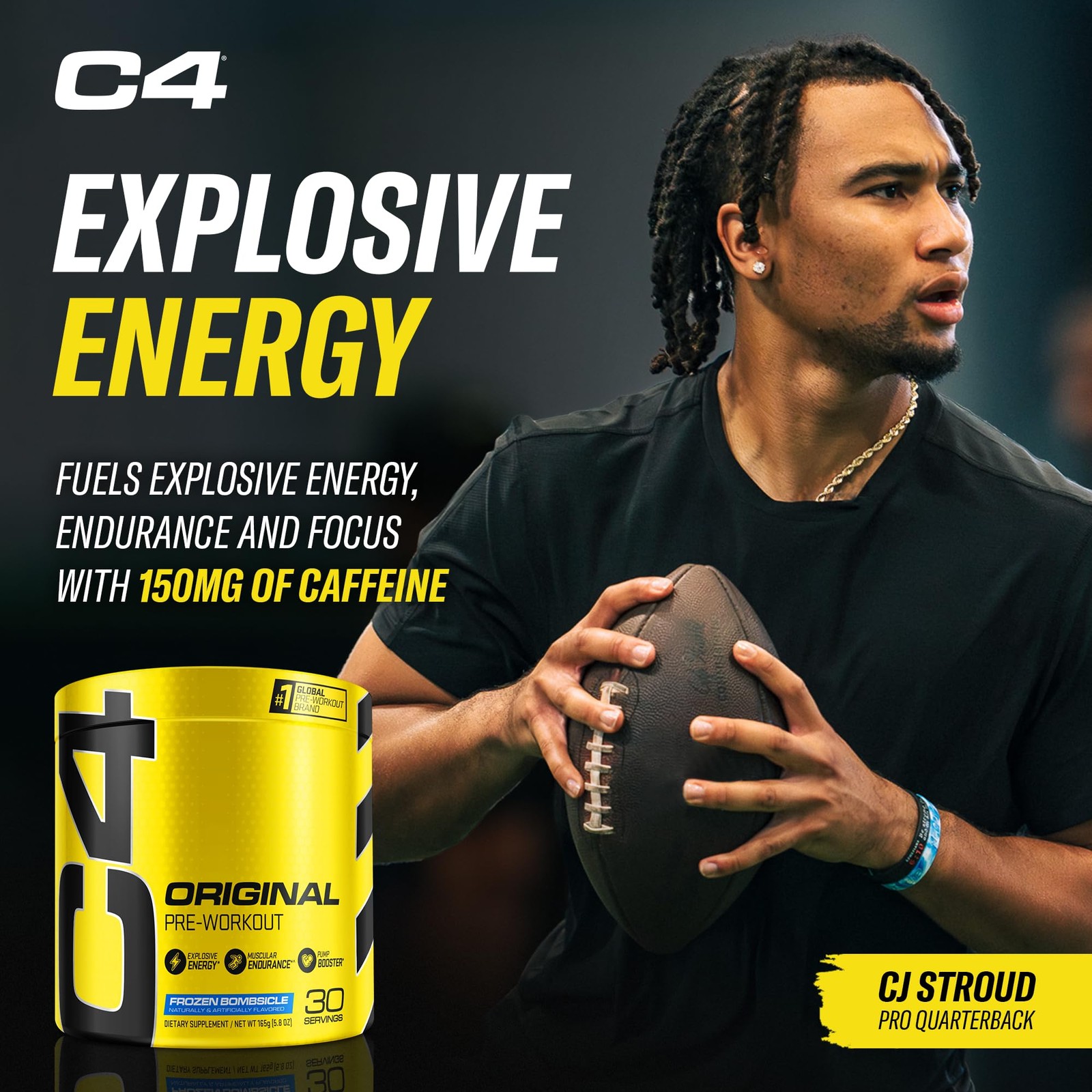 C4 Original Pre-Workout Powder For 5.8 Ounce (Pack of 1), Frozen Bombsicle