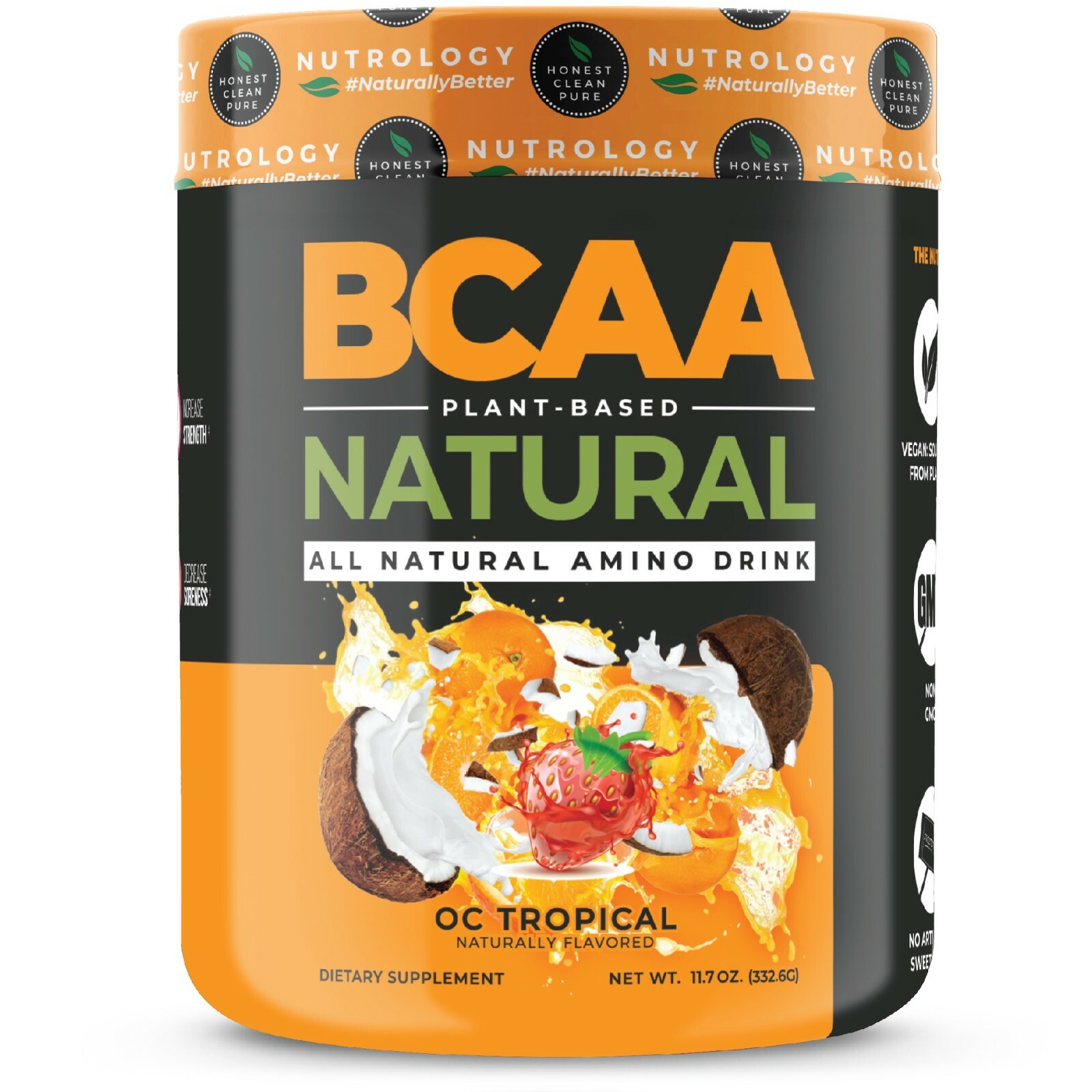 BCAA Natural-Non-GMO-Plant-Sourced Amino Acid Drink – OC Tropical (30 Servings)