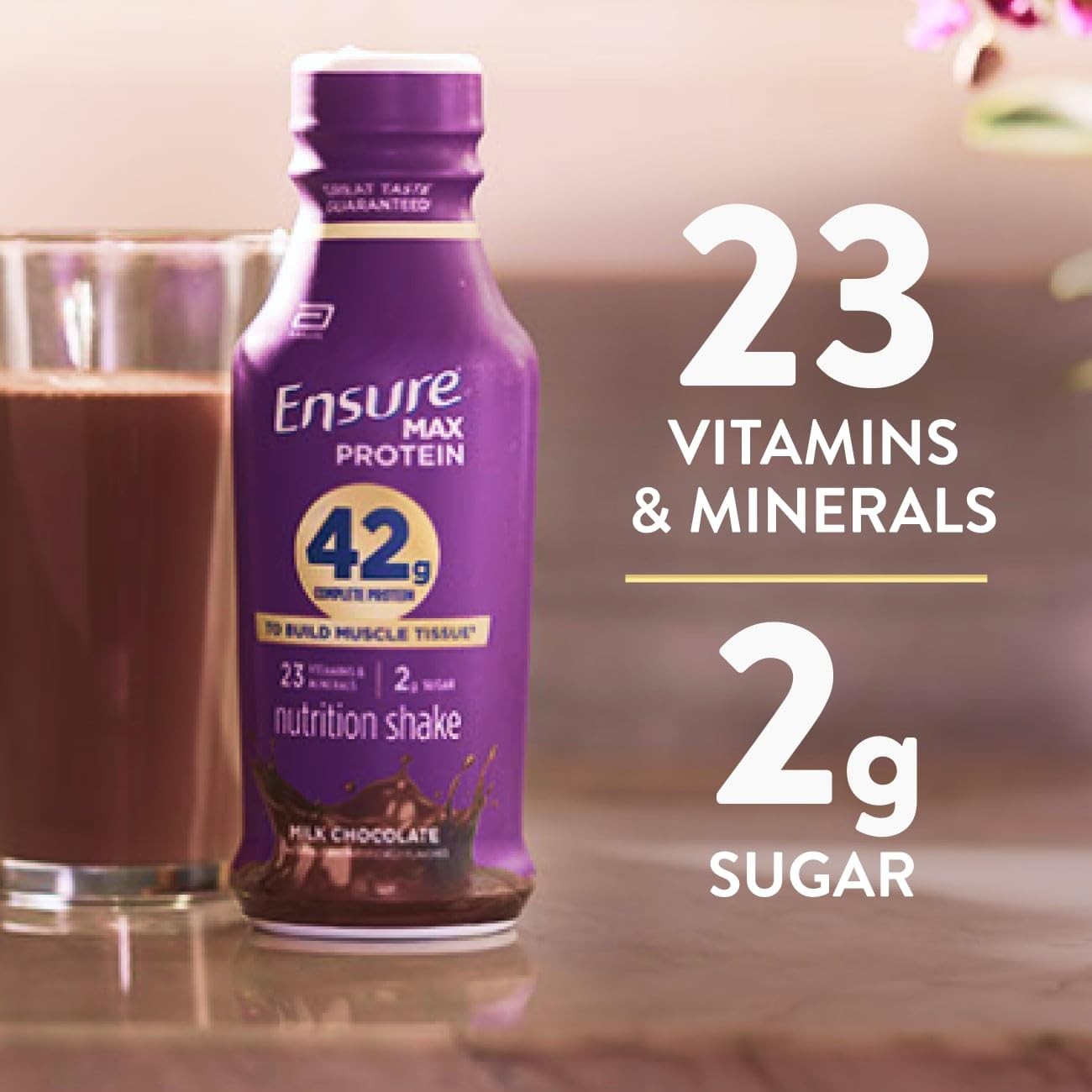 Ensure Max Protein Shake | 42g Complete | Milk 14 Fl Oz (Pack of 12)