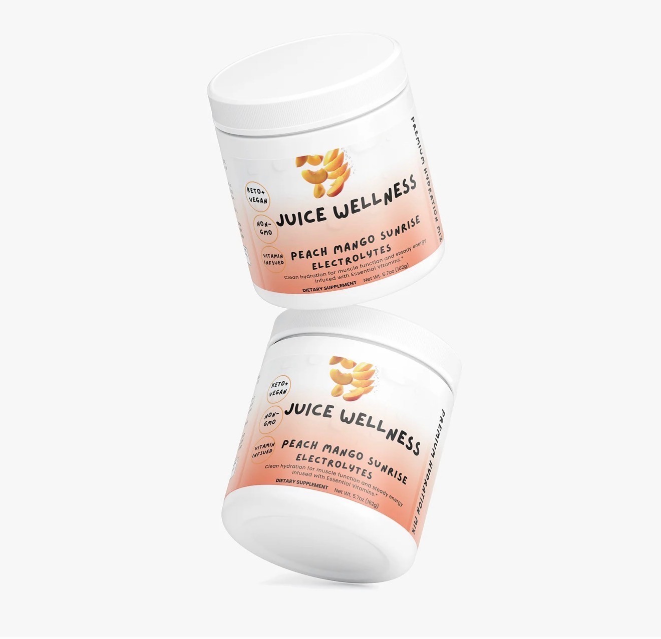 JUICE ELECTROLYTES Peach Mango-zero sugar, Keto, non-GMO, B Vitamins