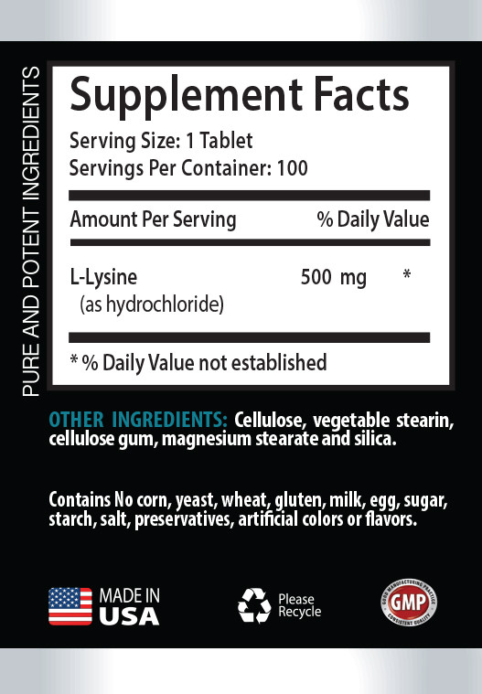 Builds Muscle And Mass – L-LYSINE 500mg – Muscle Growth Capsules – 3 B 300 Tabs